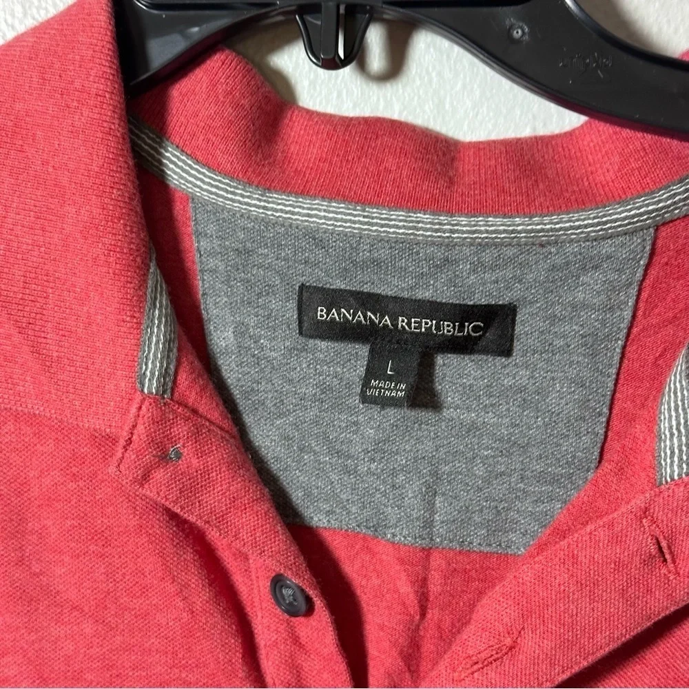 Banana Republic Men Casual Red/Orange‎ Polo Shirt Short Sleeve size Large.